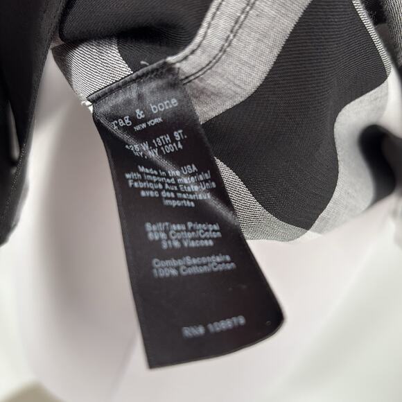 Rag & Bone Women’s Collingwood Black White Plaid Cold Shoulder Twist Front M - Picture 10 of 14